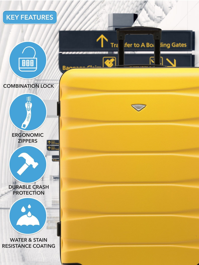 Flight Knight yellow luggage set medium and large - British product
