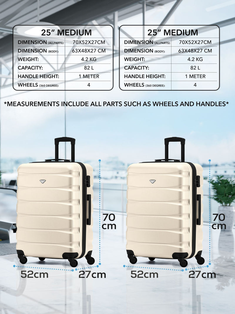 Flight Knight medium cream check-in suitcase (British brand)