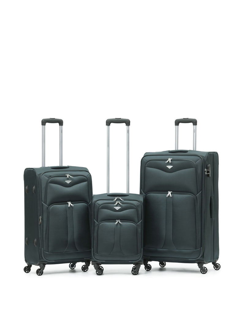 Flight Knight Purple Soft Luggage Set of 3 (Cabin, Medium, Large)