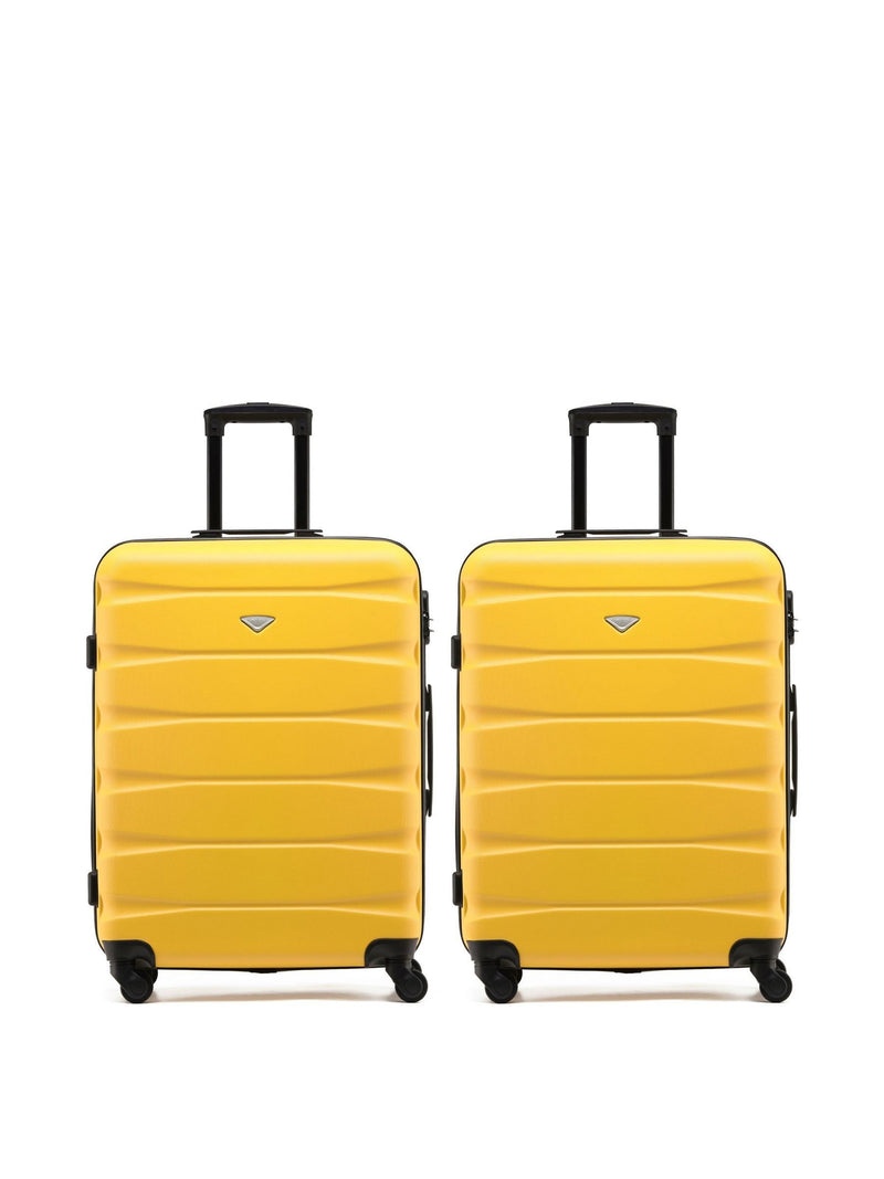 Flight Knight yellow medium hardcase suitcase set, UK version