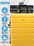 Flight Knight yellow medium hardcase suitcase set, UK version