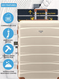 Flight Knight cream hardcase suitcases set of two, imported from the UK