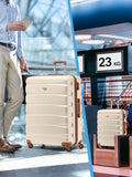 Flight Knight cream hardcase suitcases set of two, imported from the UK