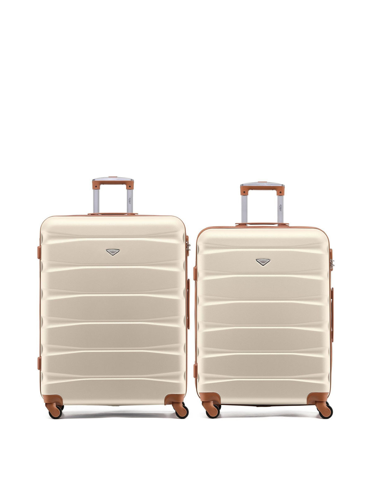 Flight Knight cream hardcase suitcases set of two, imported from the UK