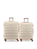 Flight Knight cream hardcase suitcases set of two, imported from the UK