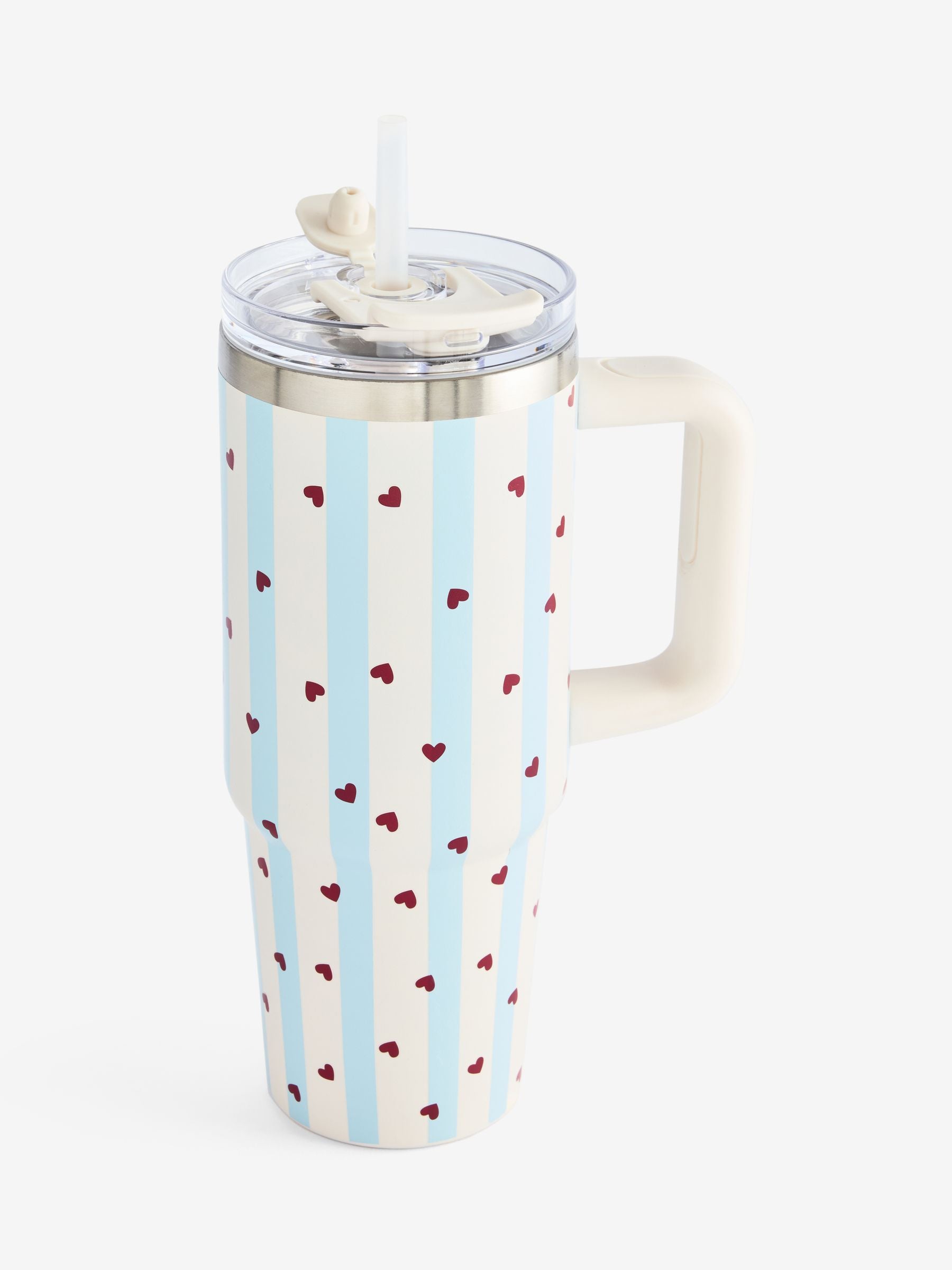 Love heart print stainless steel water bottle 900ml, UK version