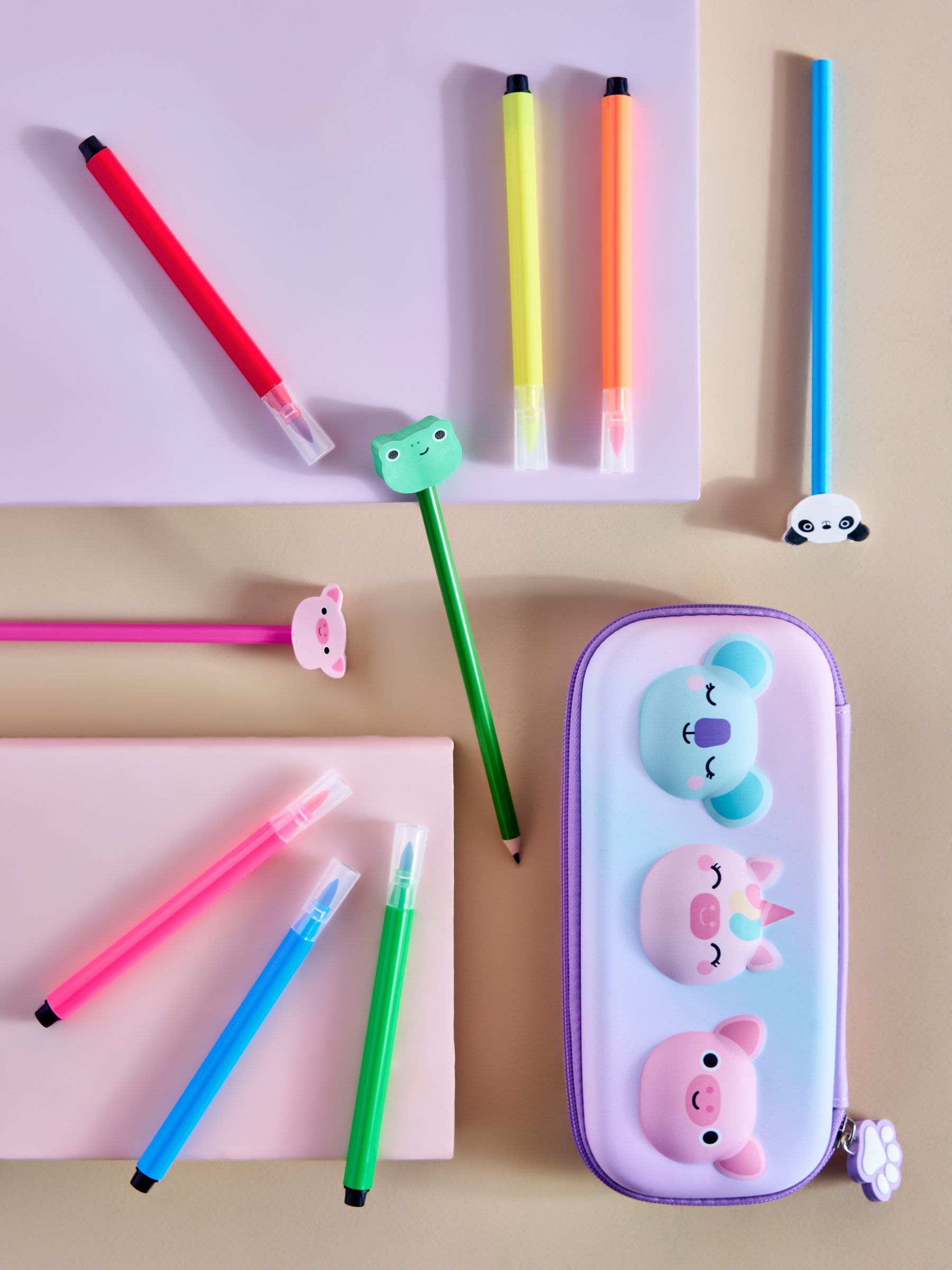 Cute animal pencil case stationery set - British product
