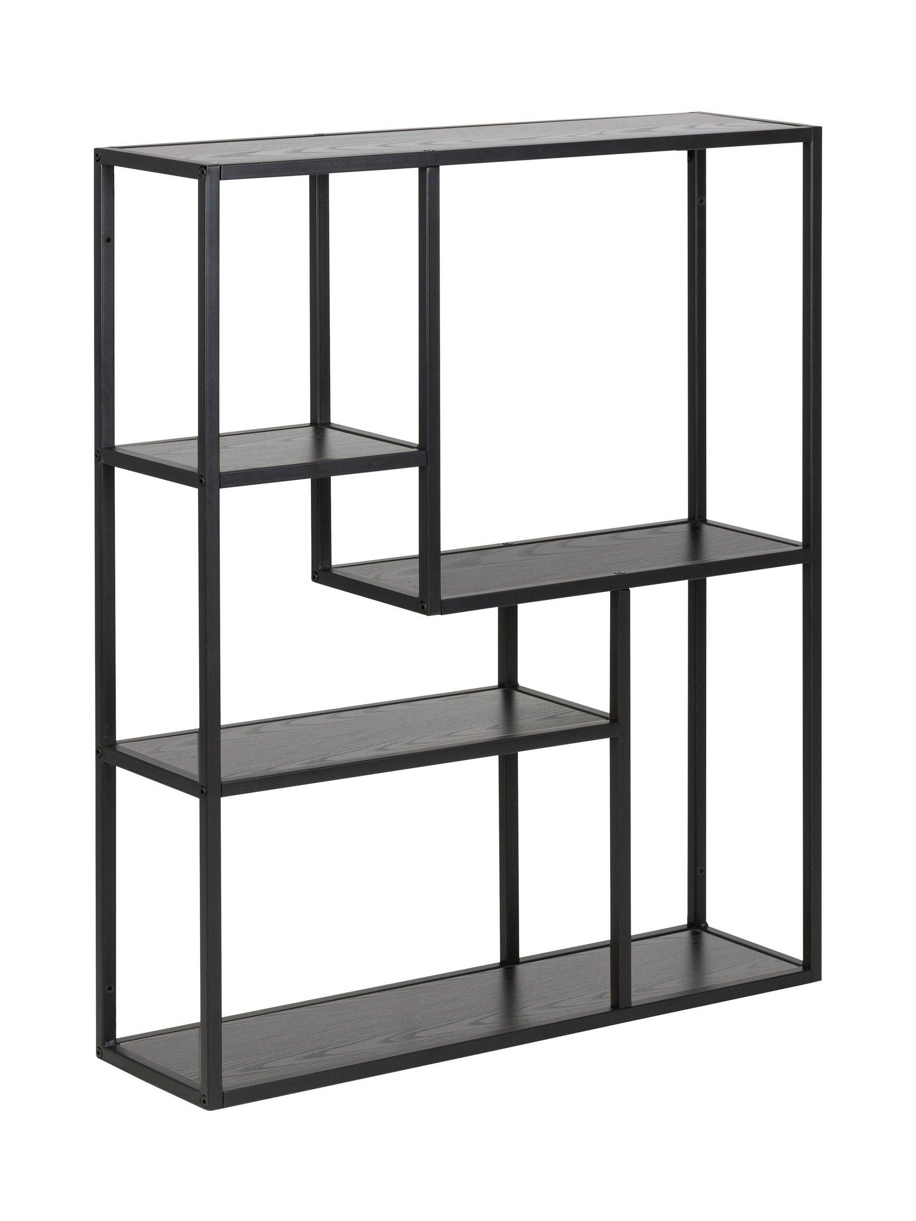 Actona Seaford black metal wall shelf 91cm, UK version