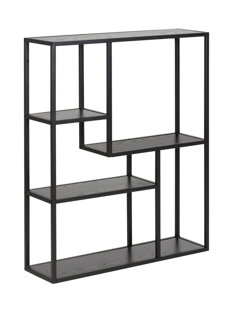 Actona Seaford black metal wall shelf 91cm, UK version