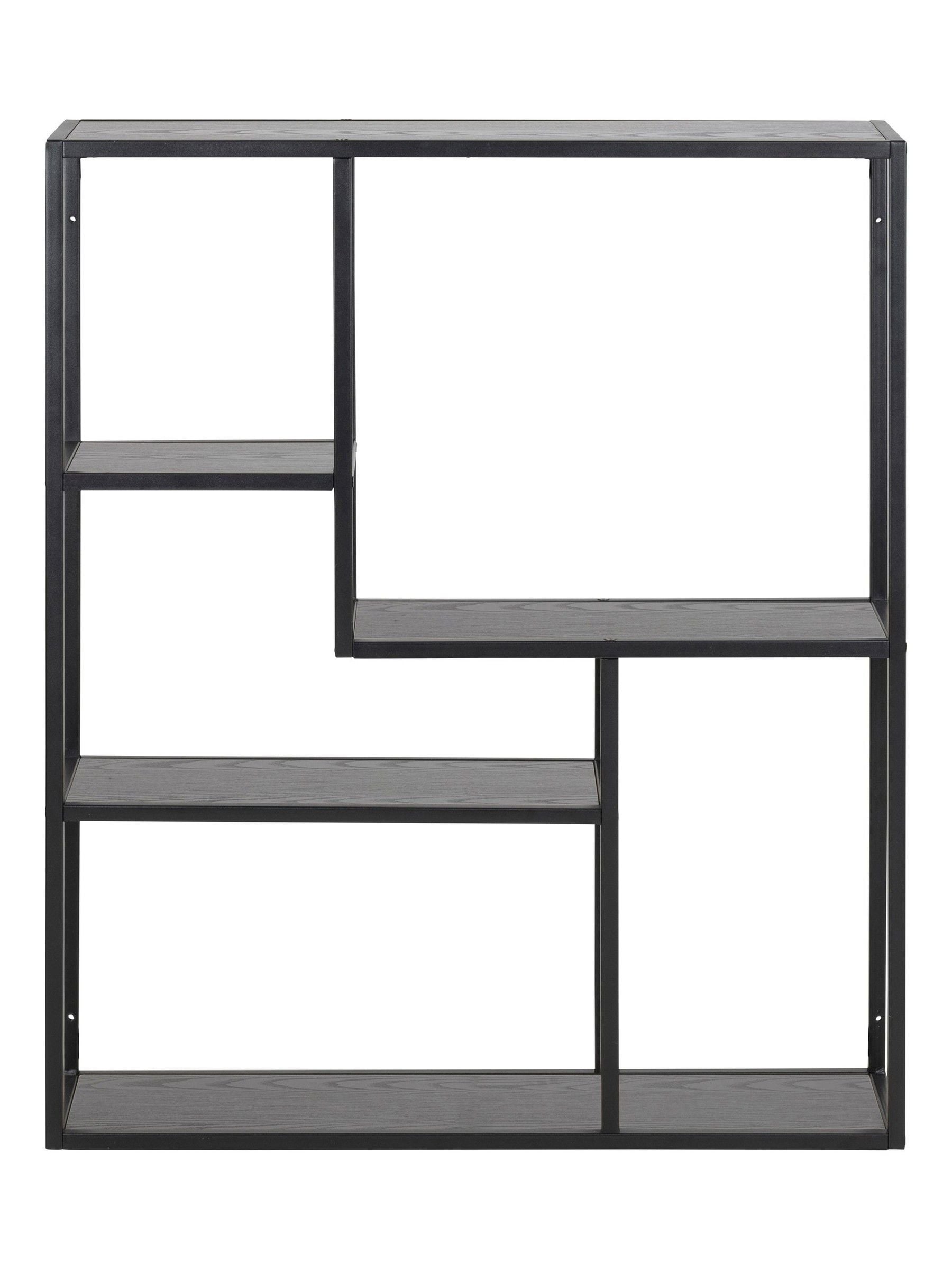 Actona Seaford black metal wall shelf 91cm, UK version