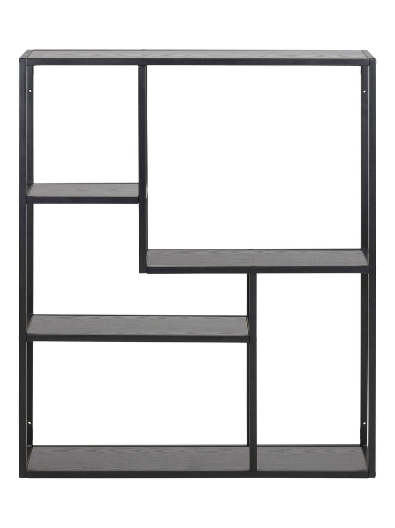 Actona Seaford black metal wall shelf 91cm, UK version