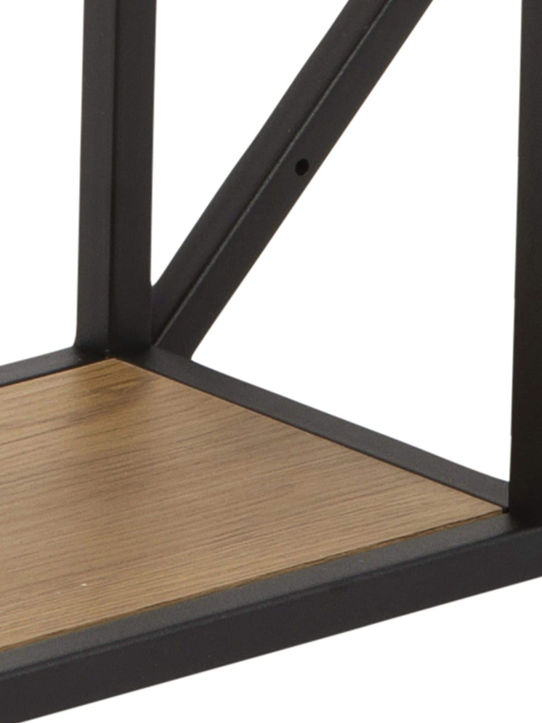 Actona octagonal wall shelf with black frame and oak shelves - British product