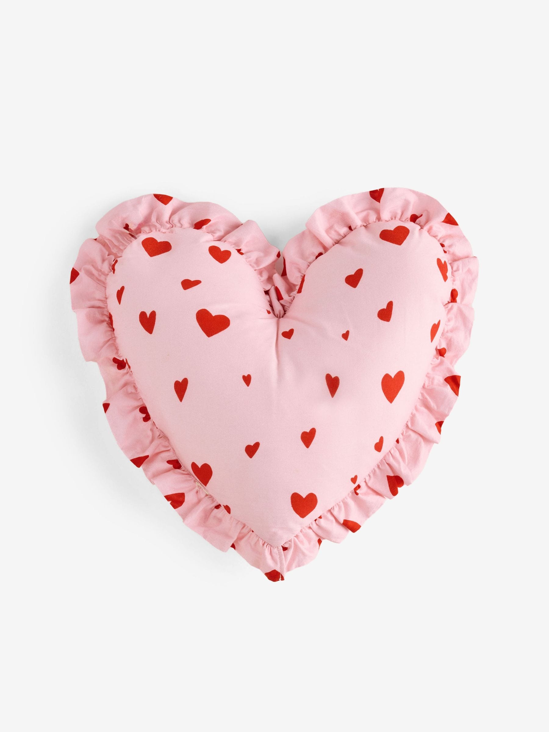 Pink and Red Ruffle Hearts Cushion, UK version