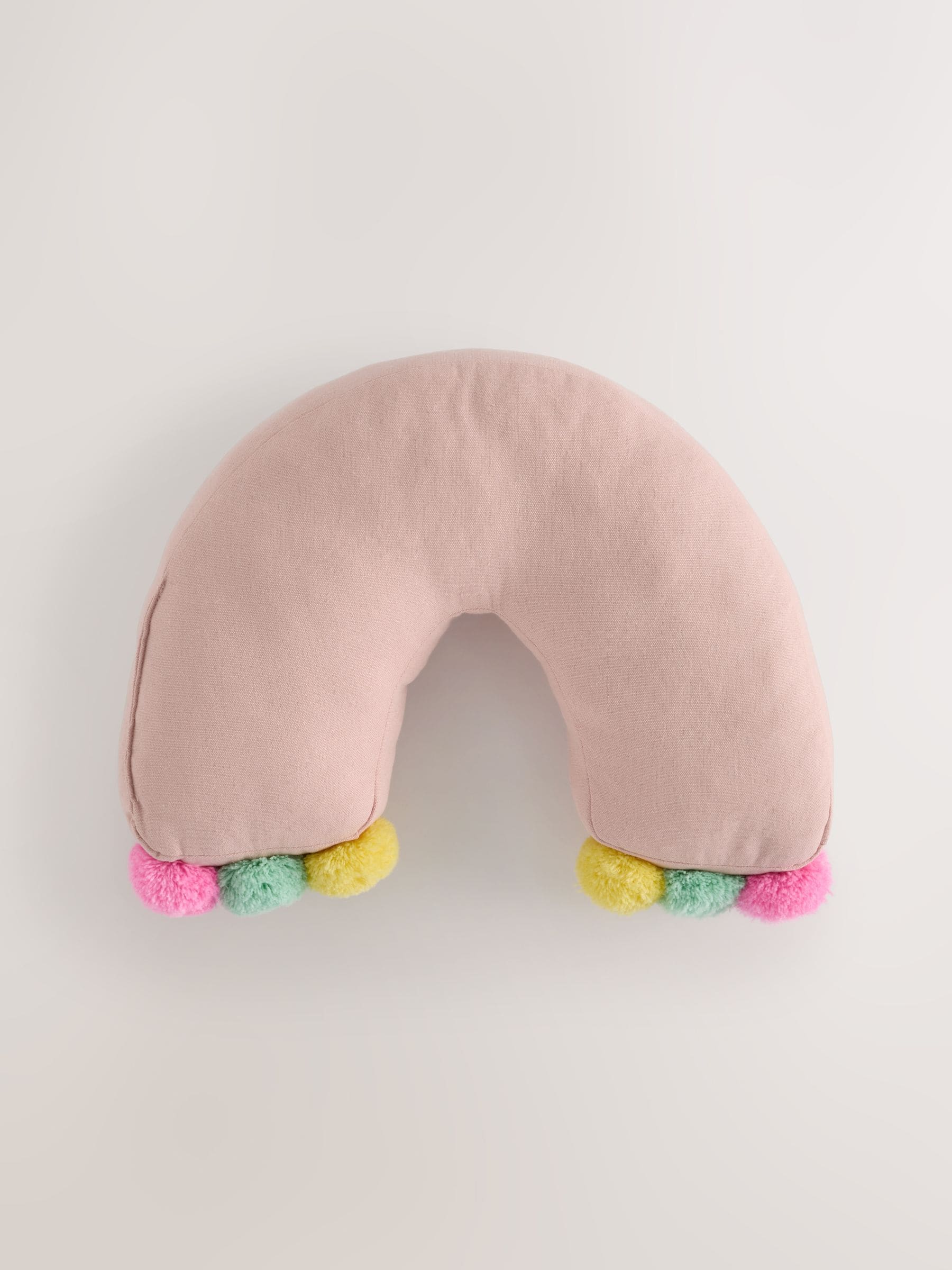 Bright Rainbow pom cushion, UK version