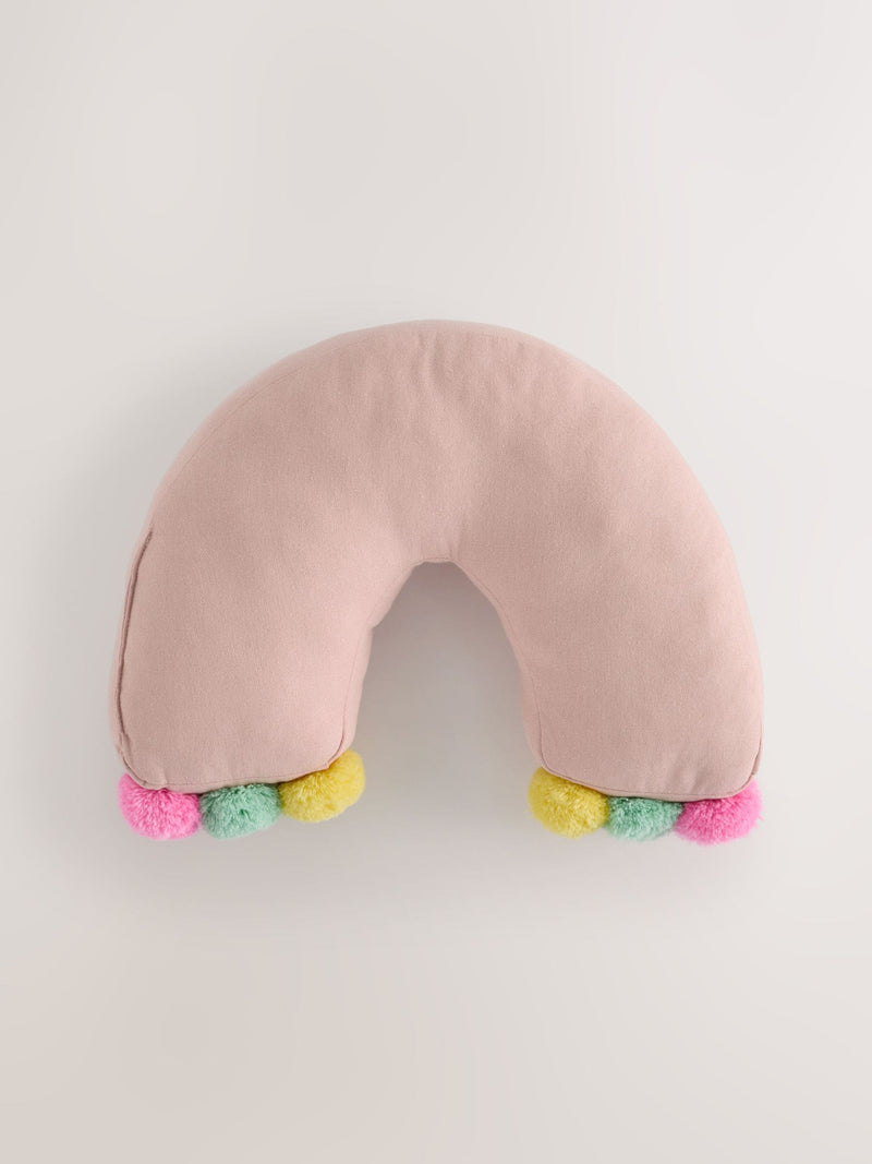 Bright Rainbow pom cushion, UK version