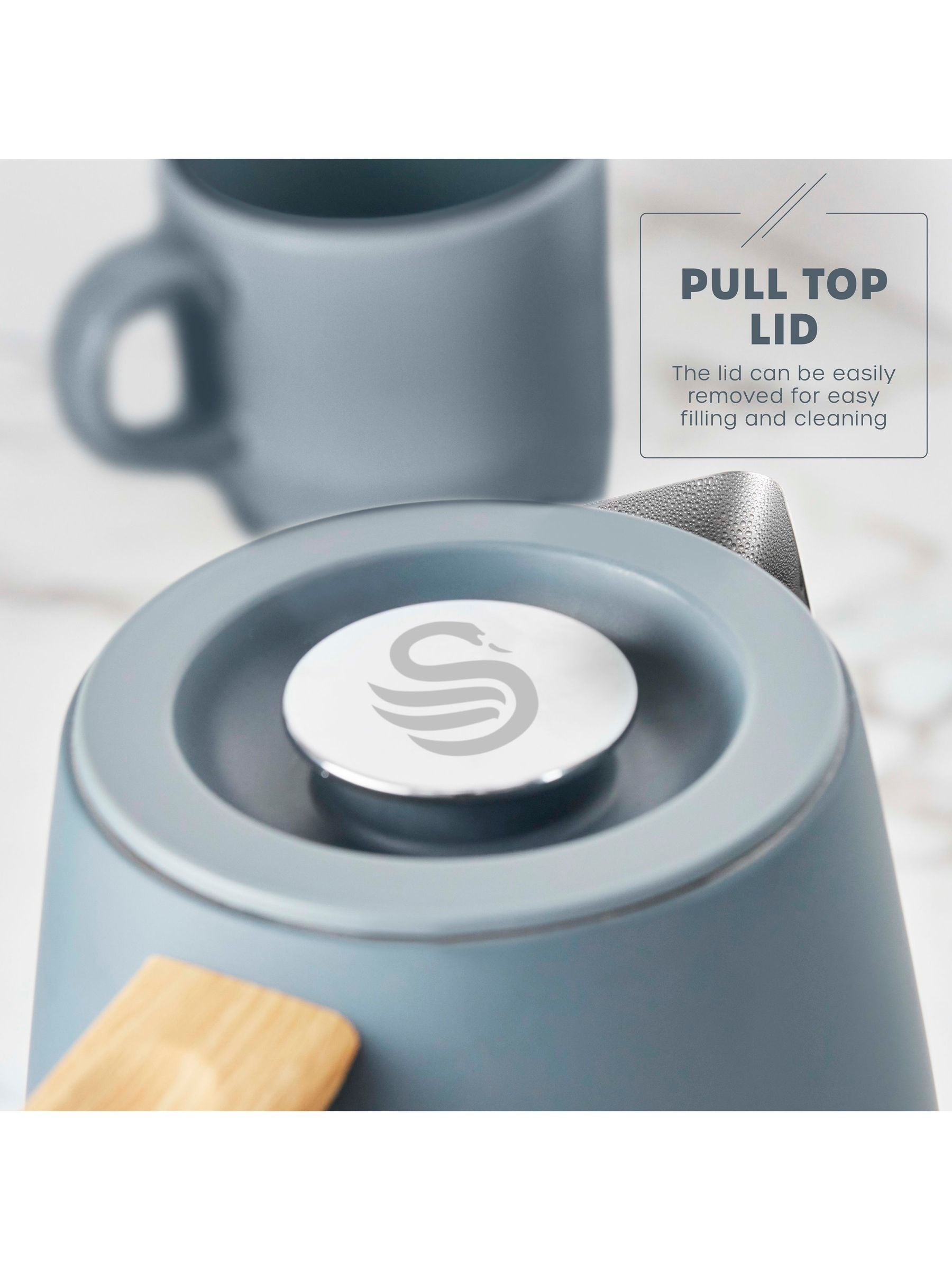 Swan Grey Fjord kettle 1.7 litres, imported from the UK