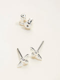 FatFace silver tone bee stud earrings 0.5cm, imported from the UK