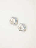 FatFace silver tone Daiy enamel hoop earrings (British brand)