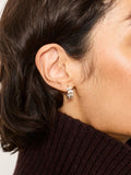 FatFace silver tone leaf hoop earrings - British product