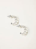 FatFace silver tone leaf hoop earrings - British product