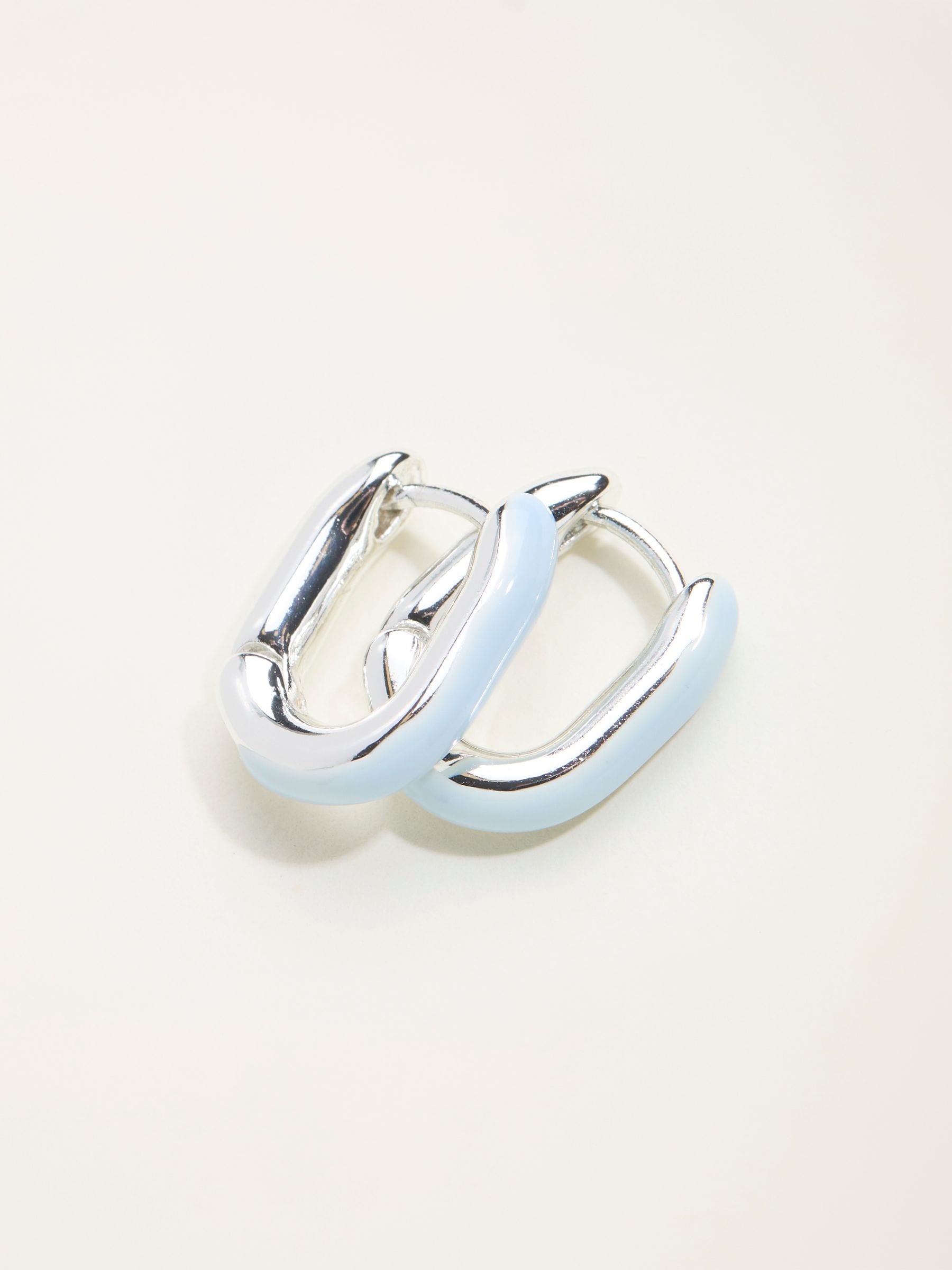 FatFace silver tone enamel oval hoop earrings, UK version