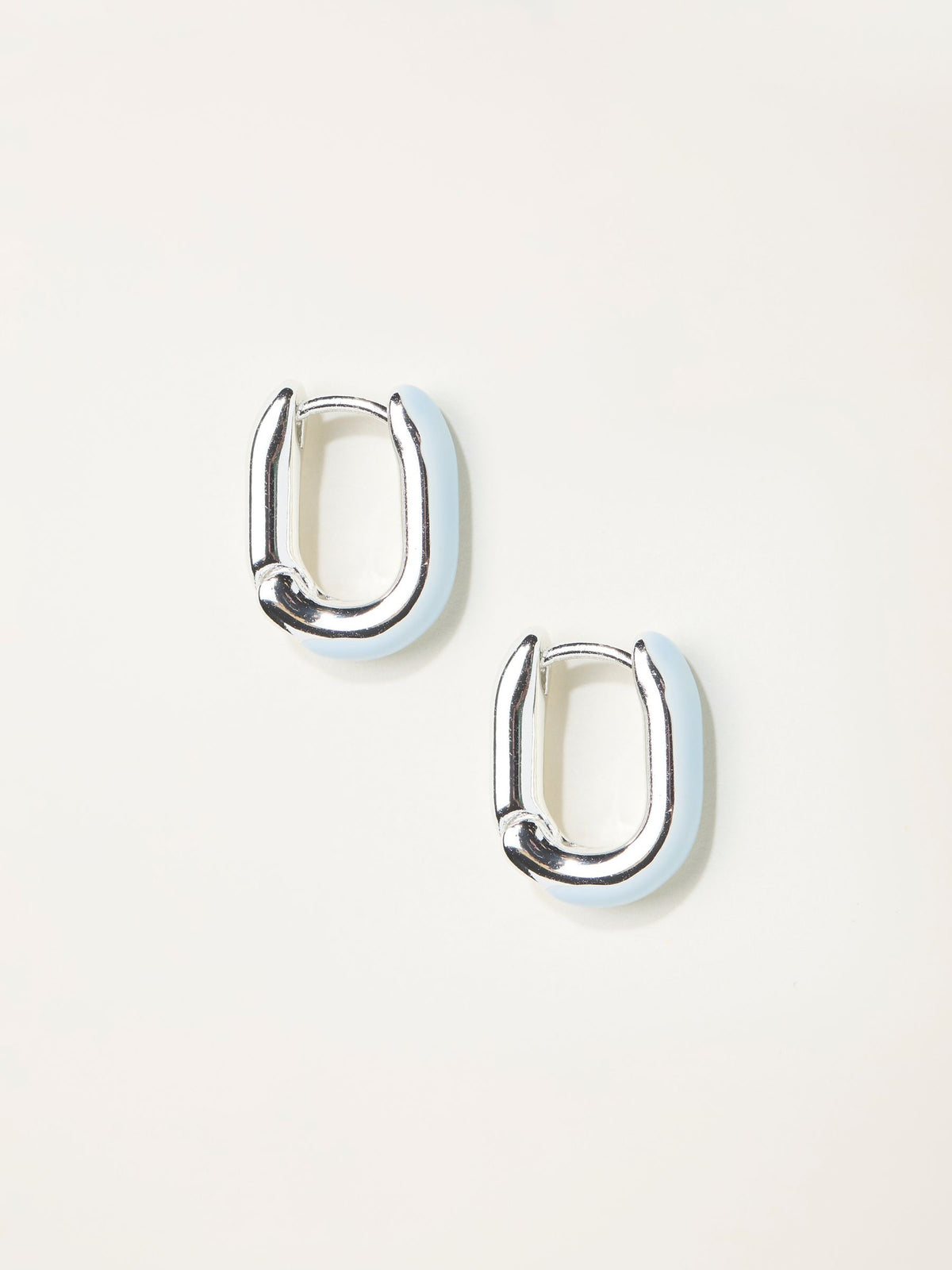 FatFace silver tone enamel oval hoop earrings, UK version