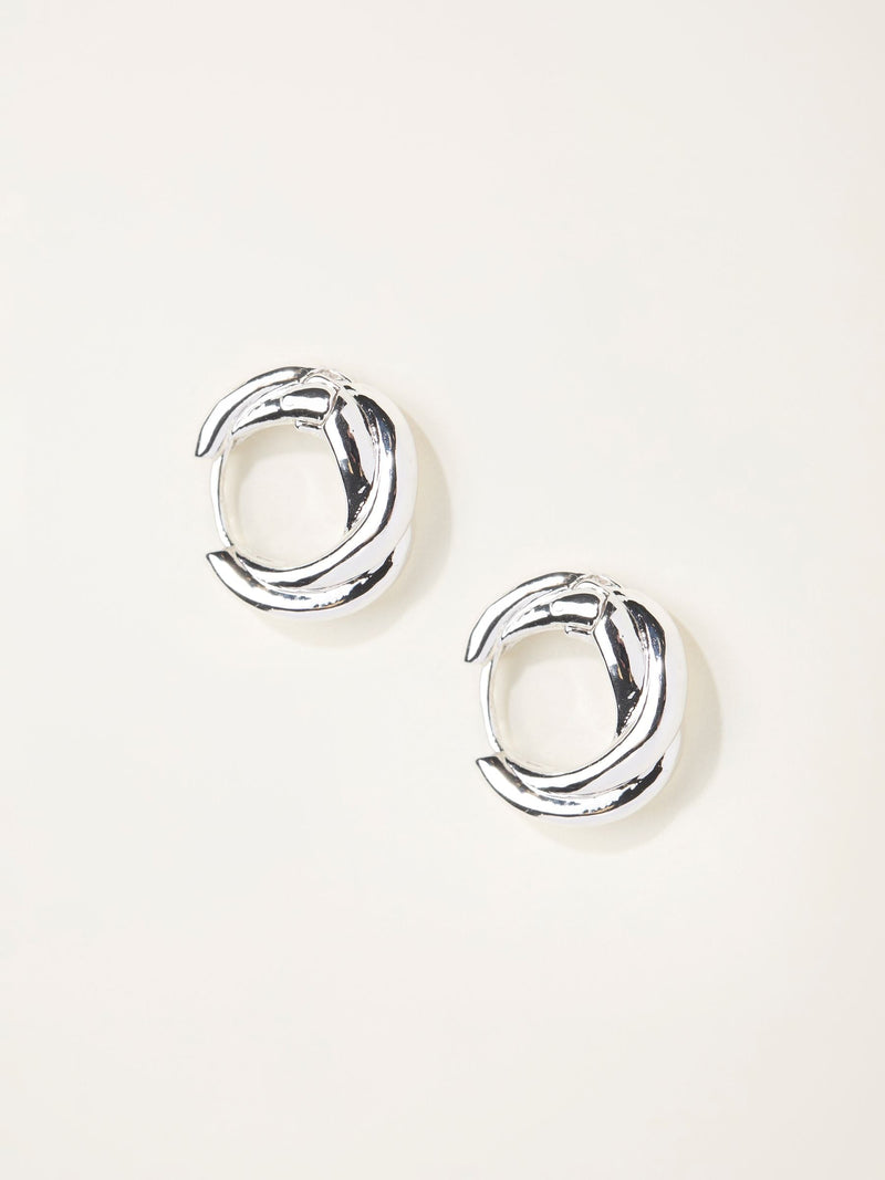 FatFace silver tone twist hoop earrings - British product