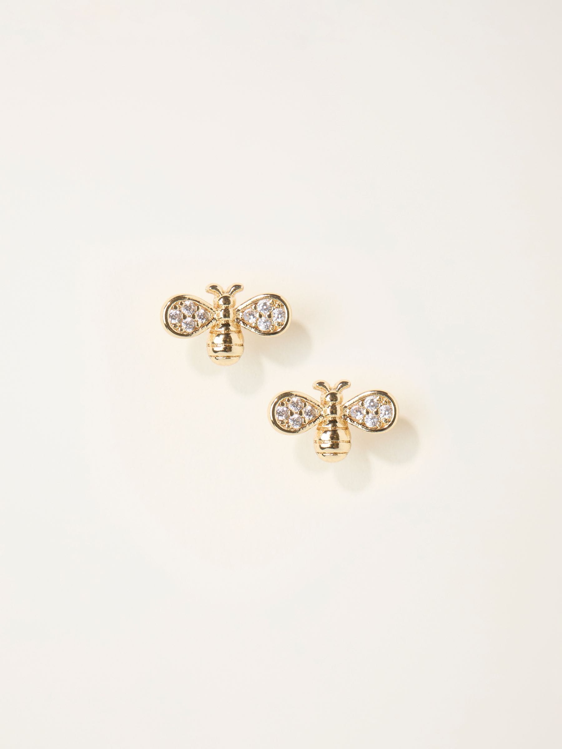 FatFace gold tone bee stud earrings - British product