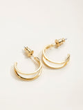 FatFace gold tone double hoop earrings 1.5cm, UK version