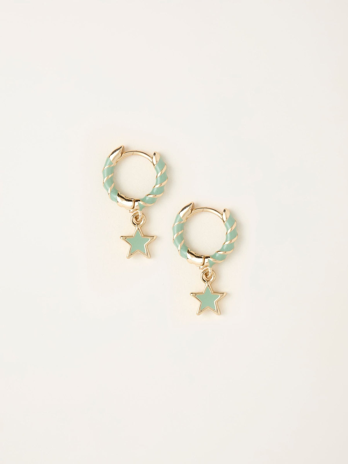 FatFace green star twist hoop earrings 2cm - British product