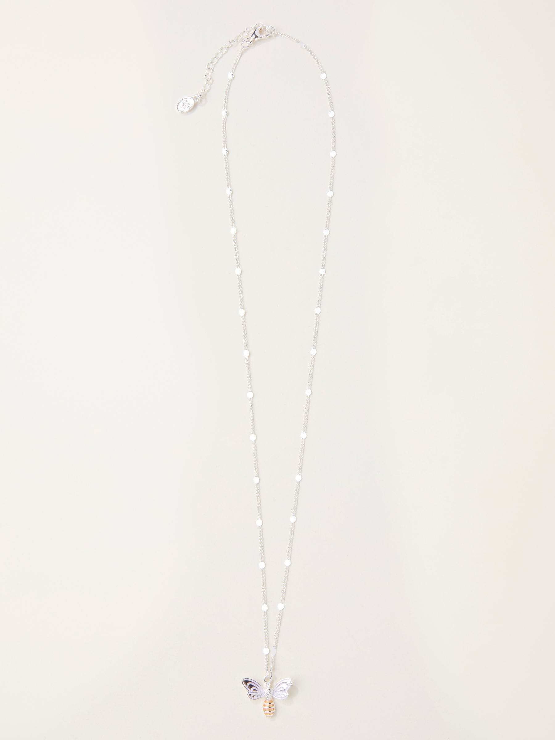 FatFace silver tone bee necklace - British product