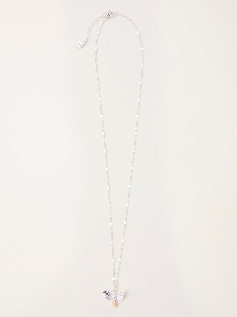 FatFace silver tone bee necklace - British product