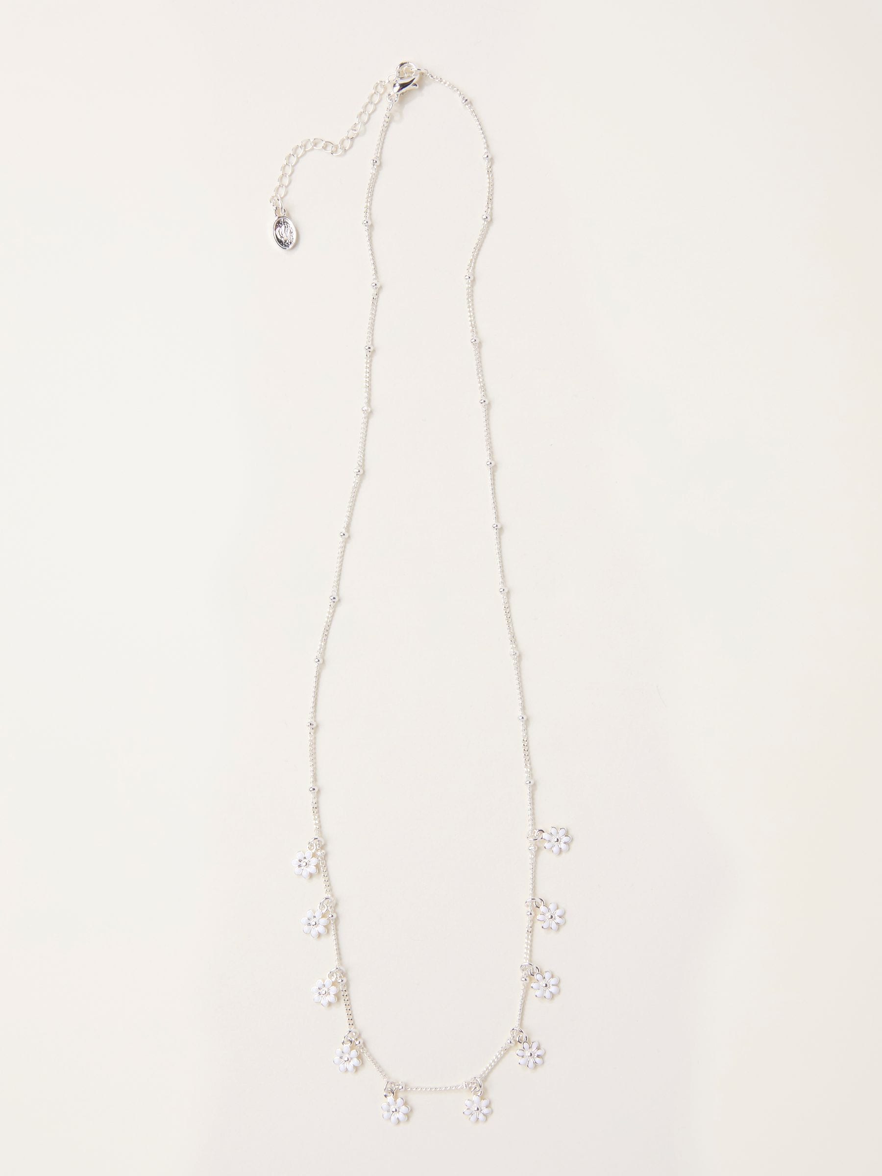 FatFace silver tone daisy necklace, imported from the UK