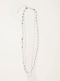 FatFace silver tone layered leaf necklace 24cm, UK version