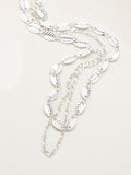 FatFace silver tone layered leaf necklace 24cm, UK version