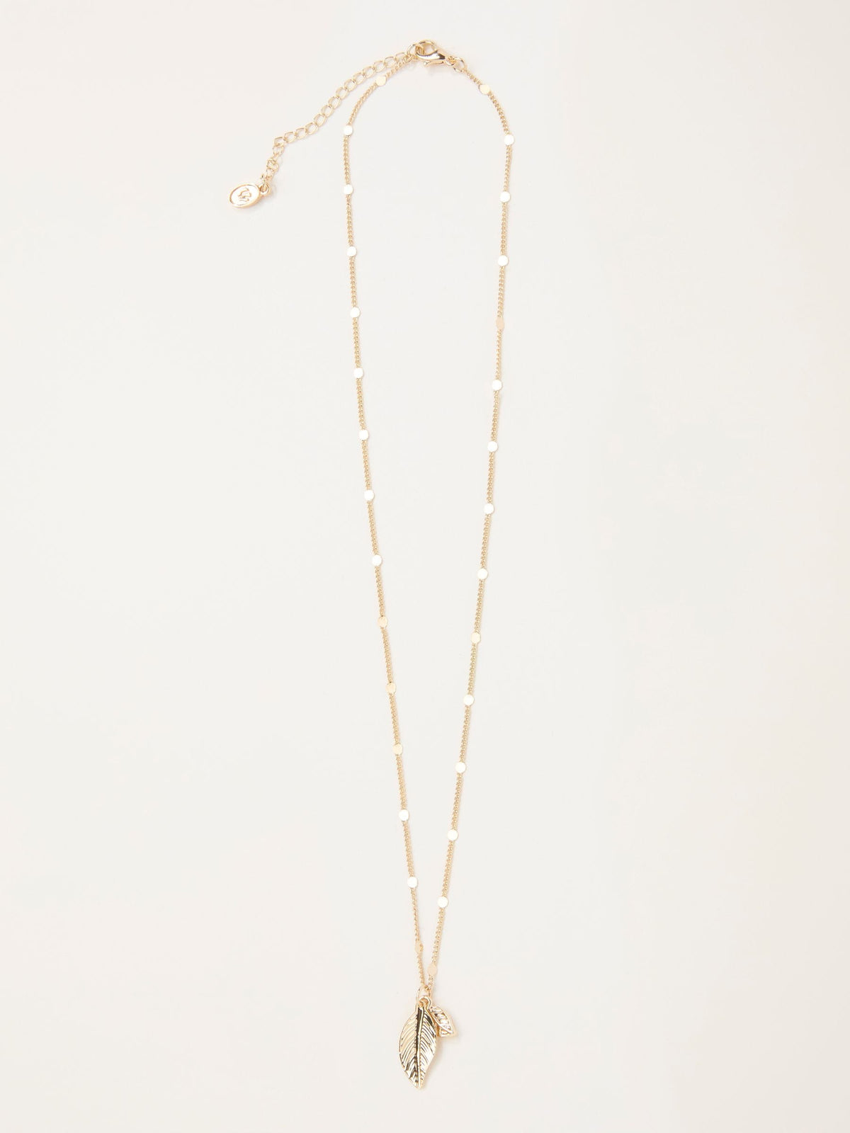 FatFace gold tone leaf charm necklace (British brand)