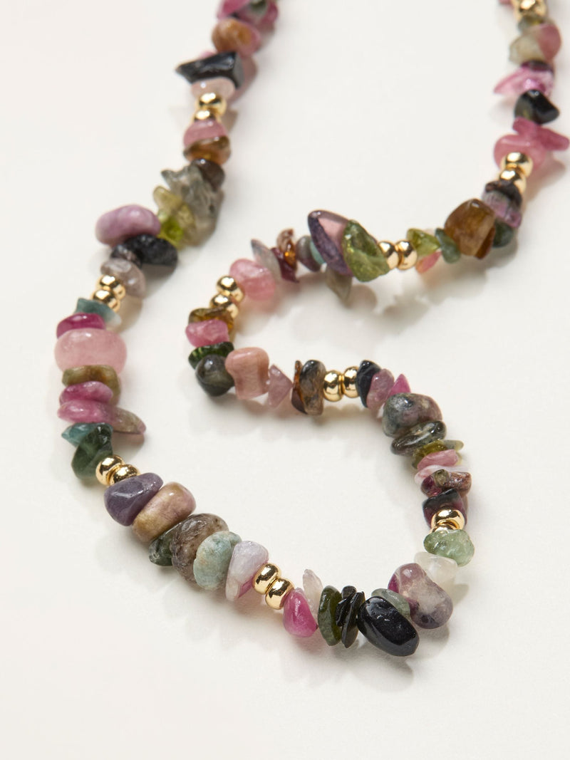 FatFace gold tone necklace with semi-precious stones - British product
