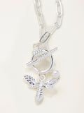 FatFace silver tone bee charm necklace 23cm, UK version