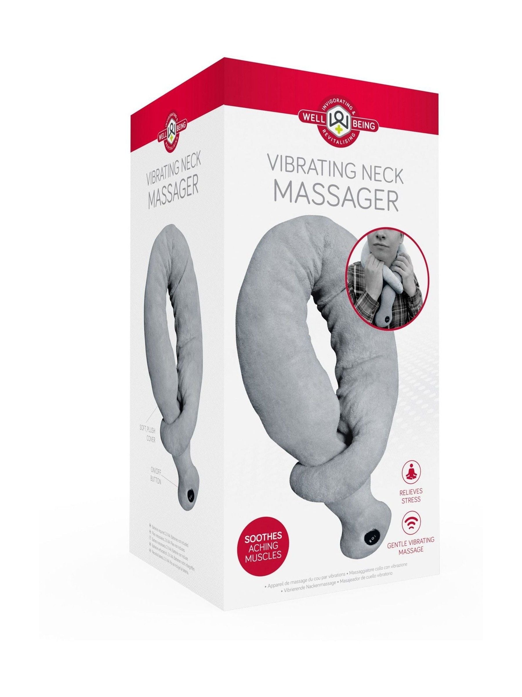 MenKind Grey vibrating neck massager, imported from the UK