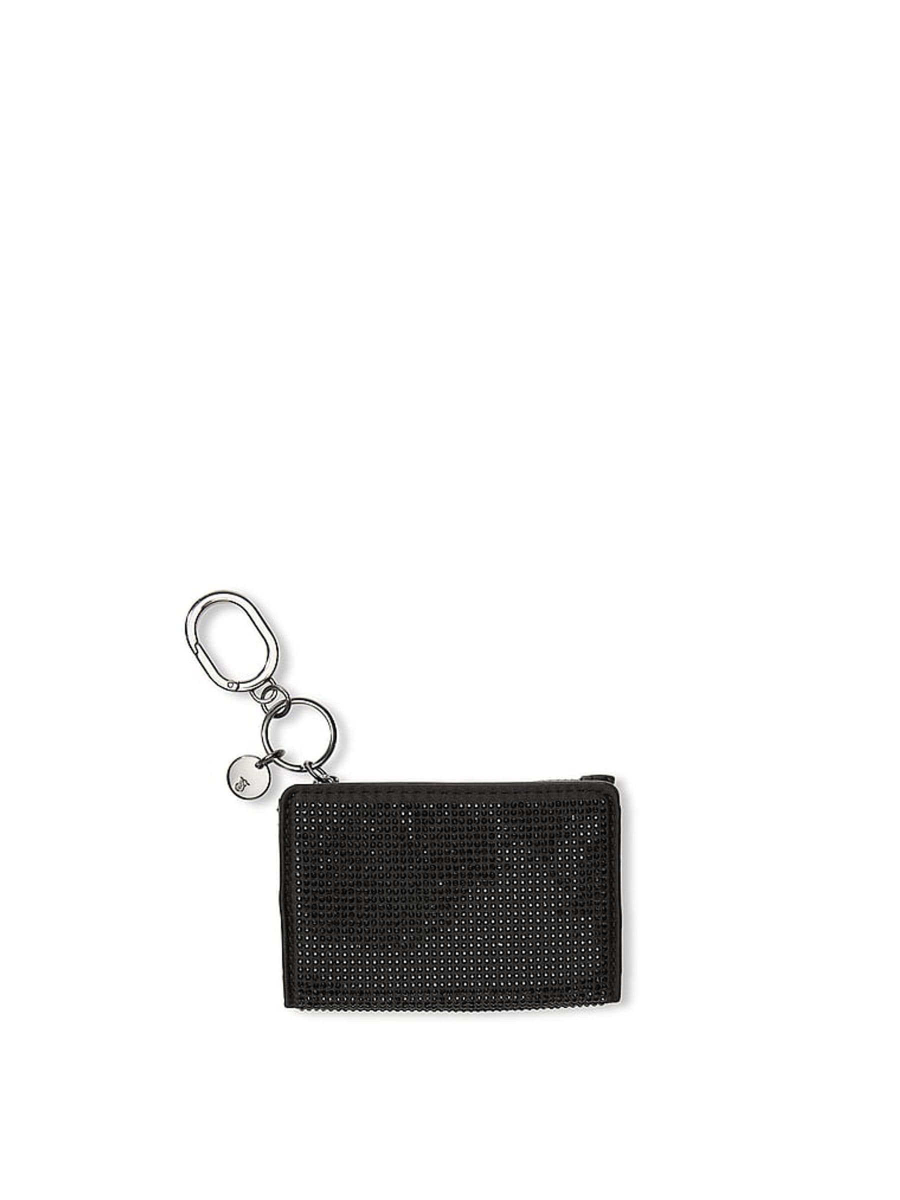 Victoria's Secret Black Rhinestone Foldable Keyring Card Holder