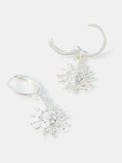 Next Accessorize Silver Tone Sun Charm Hoop Earrings- Buy online at McGrocer