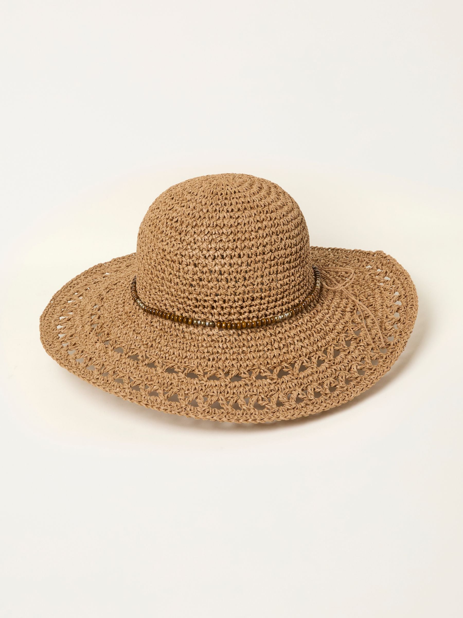 FatFace natural floppy straw sun hat, imported from the UK