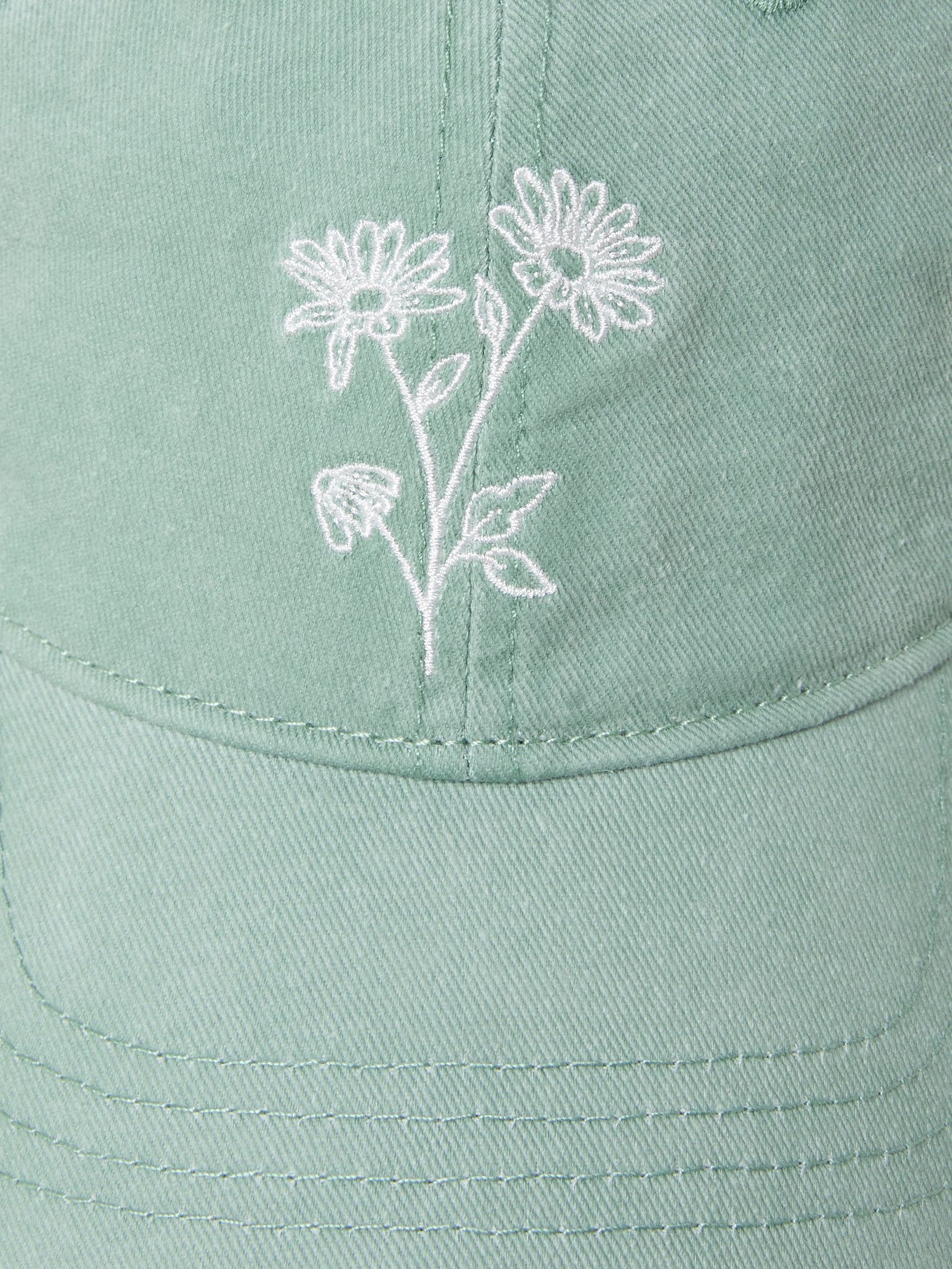 FatFace green embroidered daisy cap cotton - British product