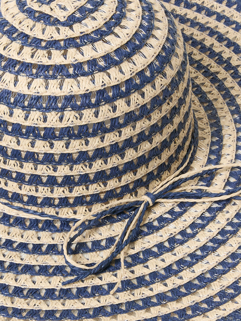FatFace navy blue stripe straw sun hat, imported from the UK