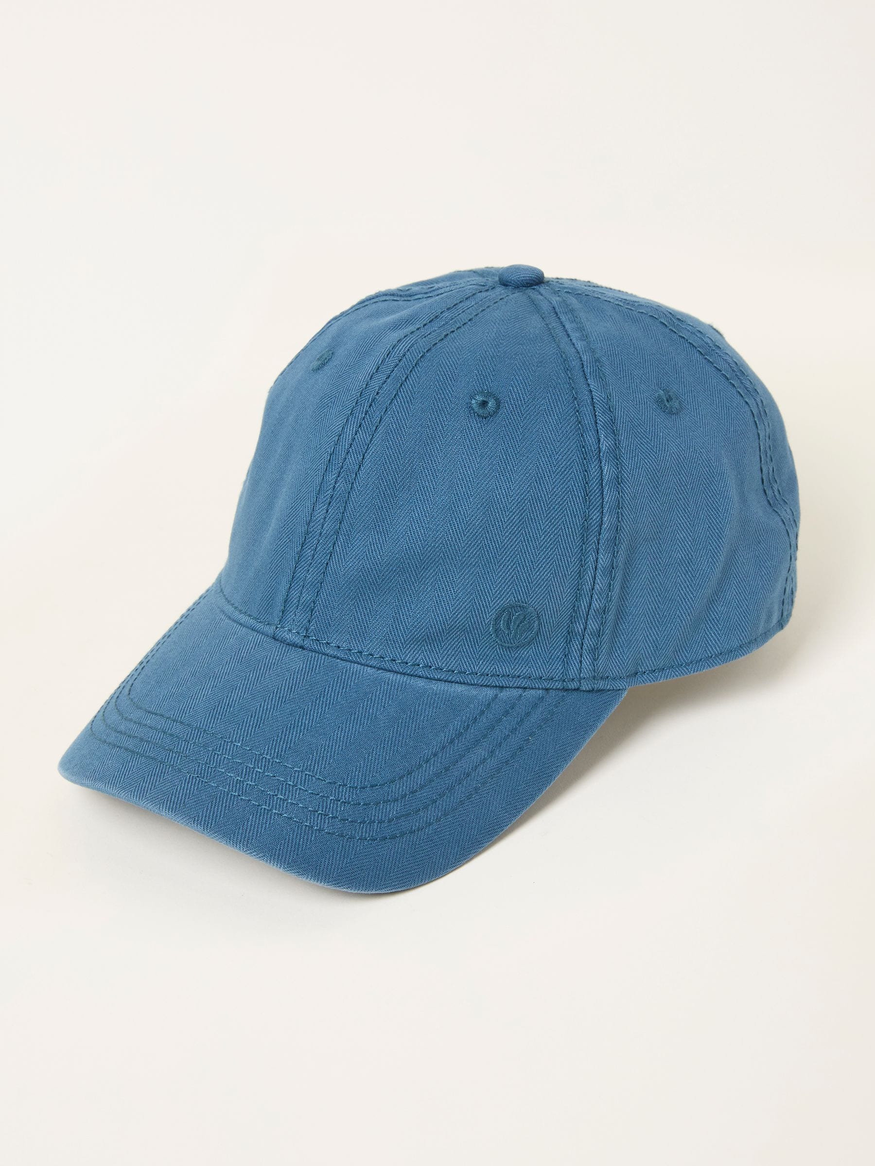 FatFace blue herringbone baseball cap (British brand)