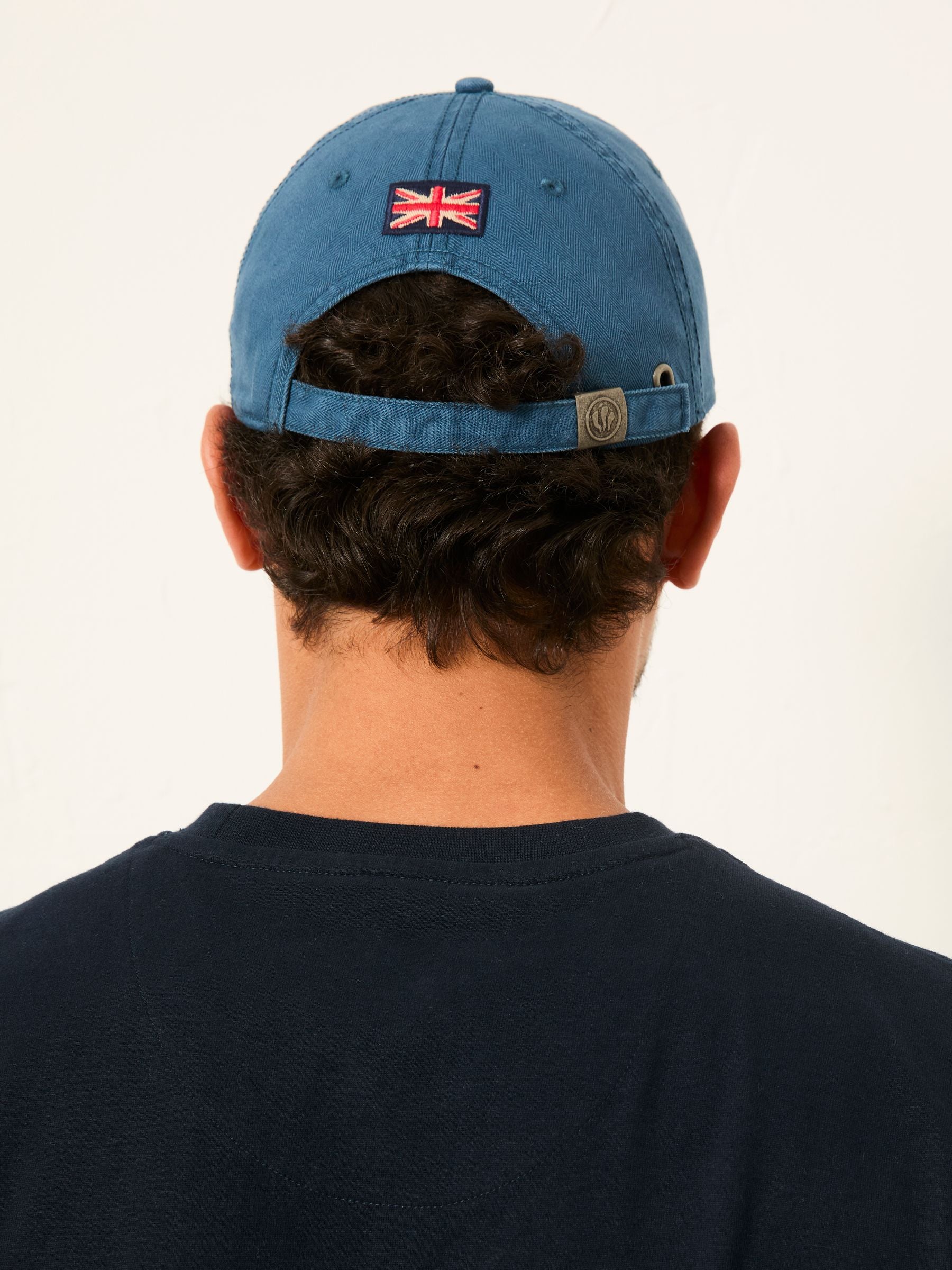 FatFace blue herringbone baseball cap (British brand)