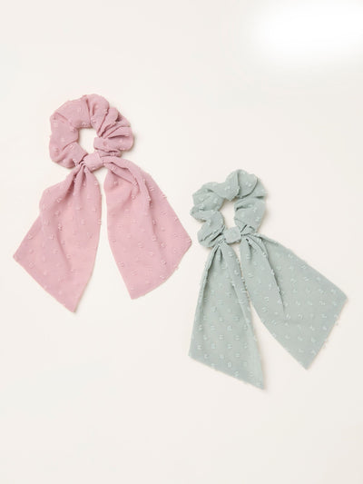 Next FatFace Multi Dobby Tie Hair Scrunchies 2 Pack- Buy online at McGrocer