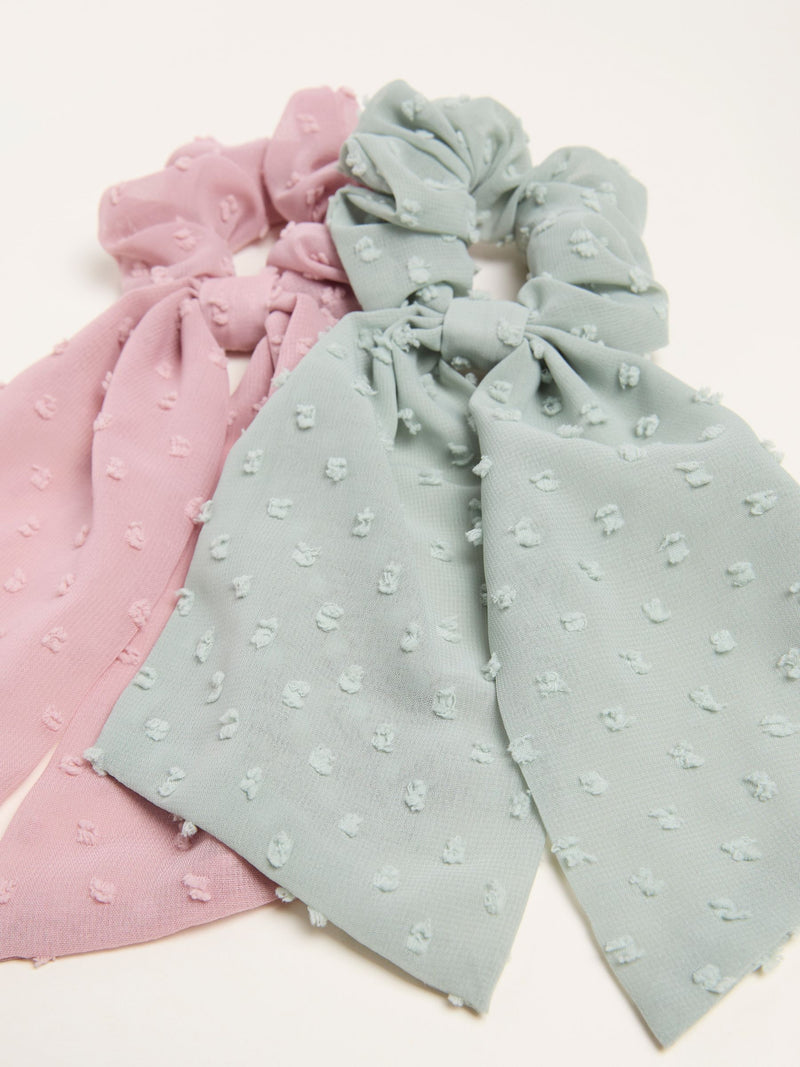 FatFace multi 2 pack dobby tie scrunchies (British brand)