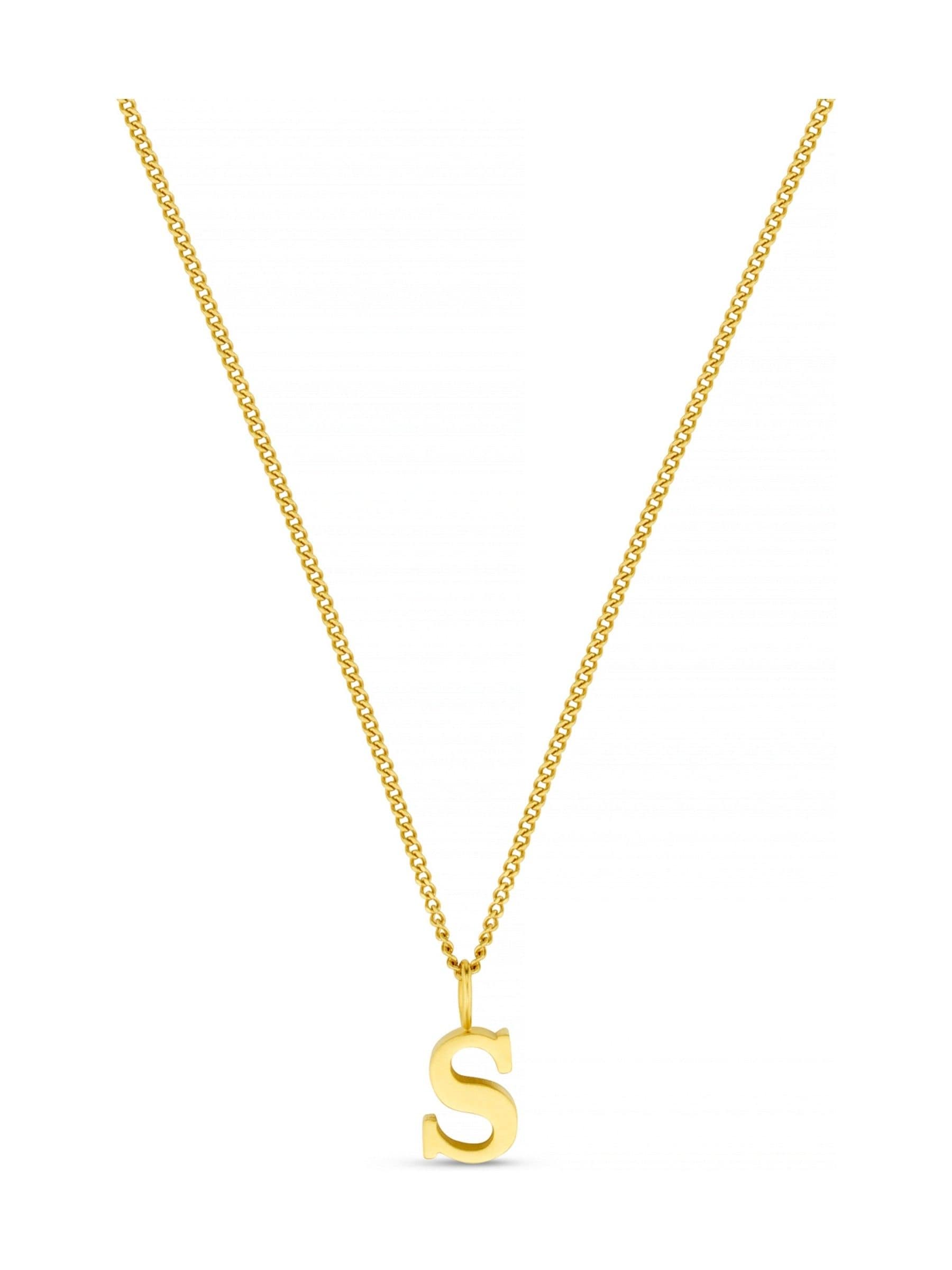 Waterproof S Initial Necklace with Gift Box