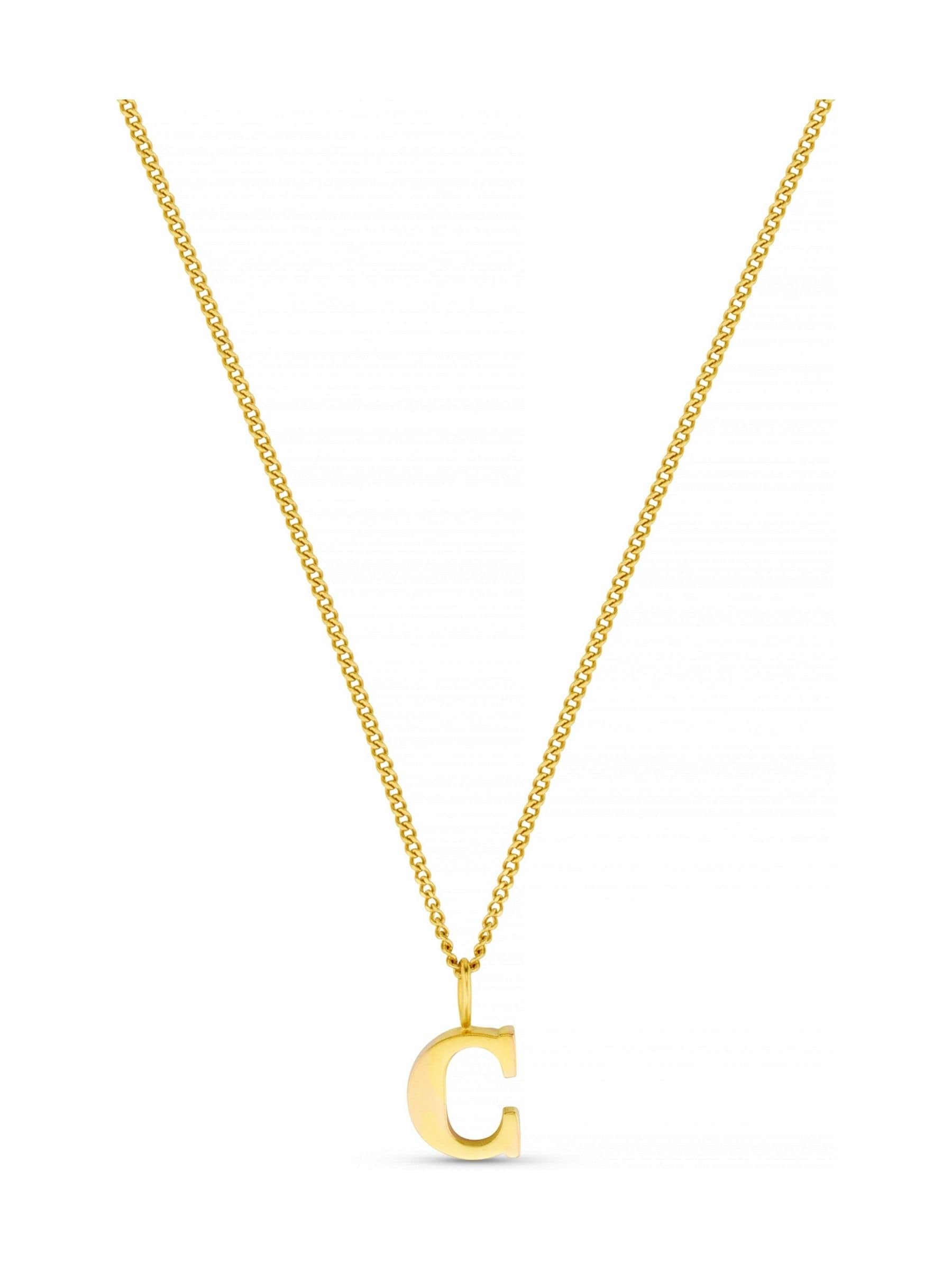 Waterproof Gold Tone C Initial Necklace with Gift Box